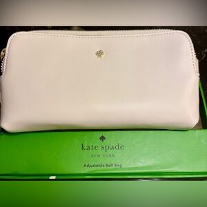 Kate Spade White/Cream Leather Adjustable Belt Bag. Sm/Med. With Box.